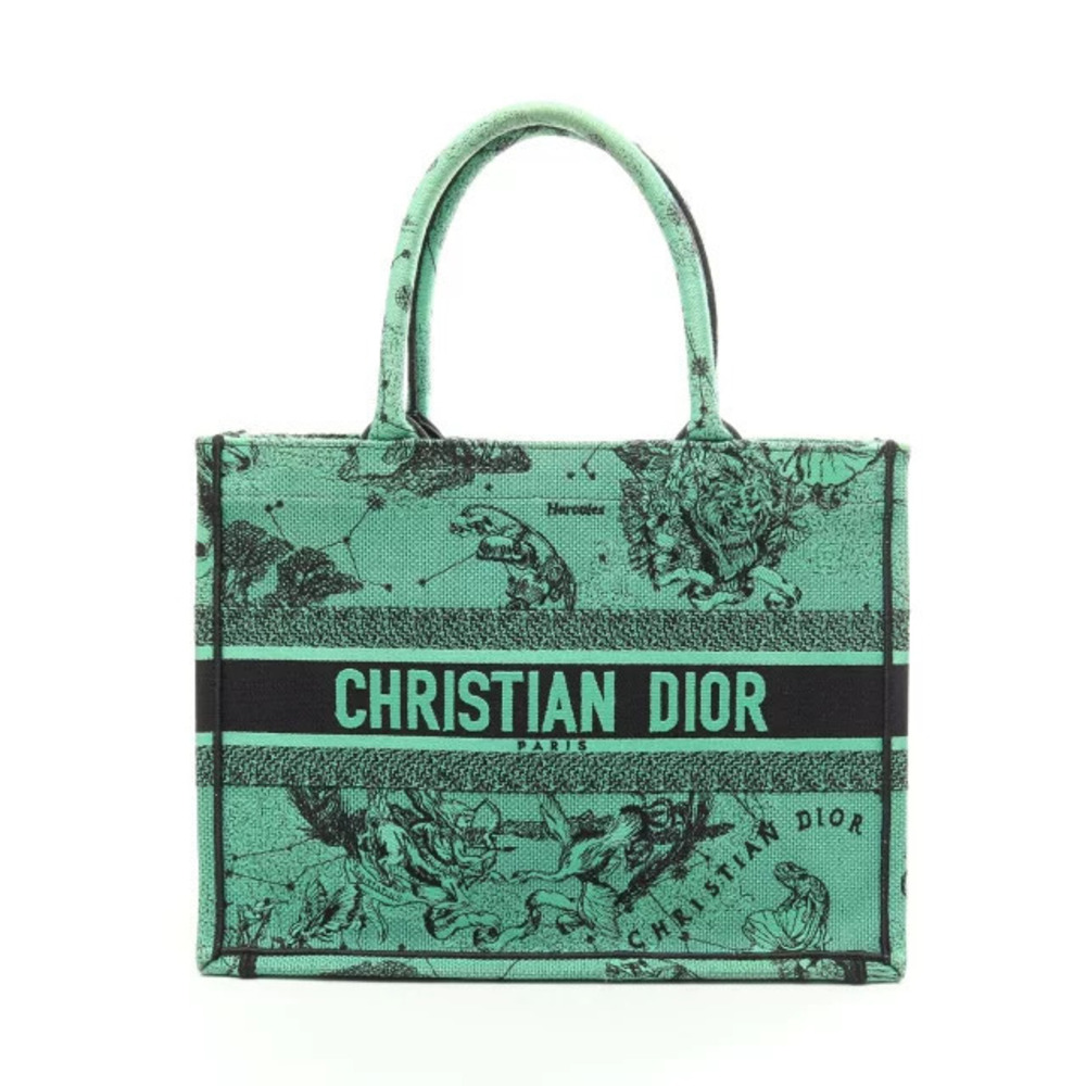 Christian Dior BOOK TOTE Bag Canvas Green Black